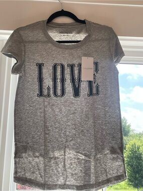 Zadig & Voltaire Kids Gray 'LOVE' Graphic Tee